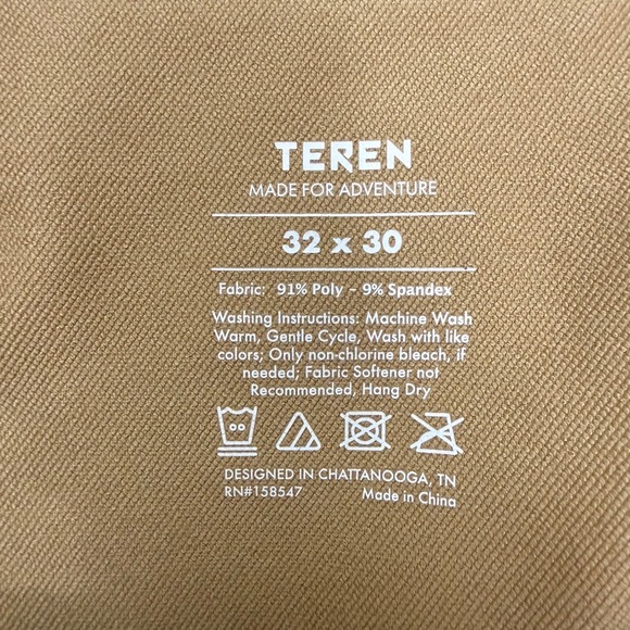 Teren Designs Daily Driver Adventure Pants Mens 32x30 Tan Khaki Stretch Travel - Picture 7 of 12